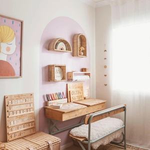 Étagères murales artisanales en rotin pour chambre d'enfant, style bohème, unités de rangement en osier naturel pour chambre de bébé, vente en gros - Product Image 4