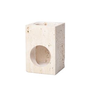 Quemador de Incienso de Pirámide de Mármol Travertino Beige, Soporte para Bakhoor y Oud, Quemador de Incienso de Piedra Travertino en Oferta - Product Image 4