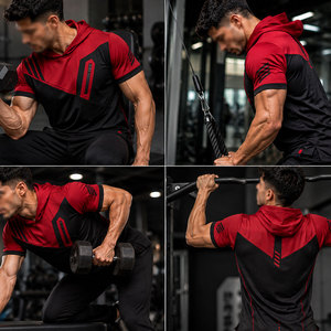 Vêtements de sport élégants pour hommes, sweat-shirt à manches courtes pour l'entraînement, résistant à l'usure, séchage rapide, protection UPF, coupe ajustée, prix bas - Product Image 6