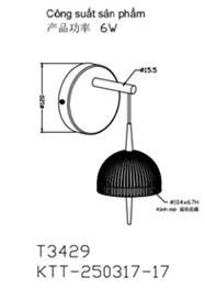 Midcentury Modern Iron Base Glass Dome Shade E27 <b>LED</b> 3000K Warm White <b>Light</b> Wall-<b>Mounted</b> Bedroom Fixture - Product Image 6