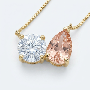 จี้เพชรแท้ทรงกลมเจียระไนแบบบริลเลียนท์ ทองคำแท้ 14K สำหรับผู้หญิง พร้อมสร้อยคอ สวมใส่ได้ทุกวัน สไตล์โรแมนติก รับรองโดย GGL - Product Image 1