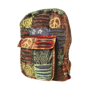 Nepali Hippie Style Ethnic Canvas External <b>Frame</b> <b>Backpack</b> Zipper Polyester Waterproof 36-55L Capacity Arcuate Shoulder Strap - Product Image 2