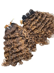 Extensions de cheveux bouclés birmans brun piano avec racine foncée, closure en dentelle transparente, super double drawn, cheveux vietnamiens de haute qualité - Product Image 6