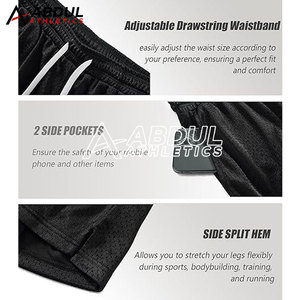 Pantalones cortos deportivos transpirables para hombre hechos con material de malla, perfectos para correr, gimnasio y actividades al aire libre. - Product Image 3