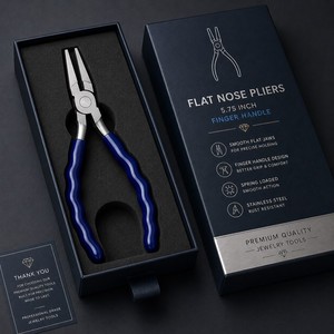 Flat <b>Nose</b> Pliers 5.75 Inch Finger Handle Jewelry Making Wire Bending Tool ZetomedPro - Product Image 6