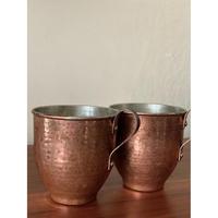 Ensemble de tasses et mugs à thé et café en cuivre antique, 2 pièces, écologiques, style européen, prix de gros