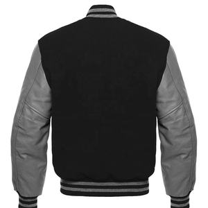 Chaqueta Bomber Varsity Unisex para Hombre, Personalizada con Botones y Letras Bordadas, Transpirable, Diseño Casual de Béisbol, para Invierno, con Cuero y Peluche - Product Image 3