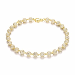 Nueva Pulsera de Eslabones de Plata de Ley 925 Bañada en Rodio con Moissanita Redonda de Corte Brillante y Diamantes VVS - Product Image 4