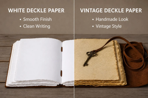 Handmade Vintage leather <b>Journal</b> - Blank Spell Book of Shadows, Grimoire <b>Journal</b>, Travel <b>Writing</b> Notebook, Deckle Edge Paper Loc - Product Image 6