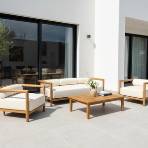 Exclusivo Conjunto de Sofás para Exteriores Caira, Teak Tejido a Mano de Grado A, Sofá Seccional Espacioso, Diseño Minimalista, Cómodo y Duradero para Exteriores - Product Image 6