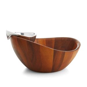 Tazón de Madera de Acacia Redondo para Ensaladas y Frutas, de Lujo, para Cocina, con Tazón para Salsas, Venta al Por Mayor - Product Image 2