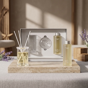 Diffuseur de parfum sans flamme en verre personnalisé en forme de colonne, longue durée, pour marque de parfum REED # Bois de lavande Relaxation - Product Image 6