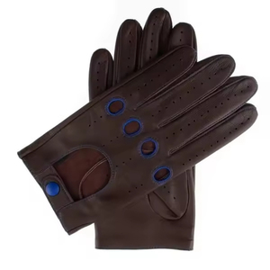 Leather Unisex Waterproof Custom Logo & Color Car Driving Gloves with Non-Slip Palm Adjustable Wrist <b>Strap</b>-Stylish Design - Product Image 1