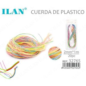Corda in plastica intrecciata ILAN 2mm x 1m 20 pezzi multicolore per lavori artigianali - Product Image 3