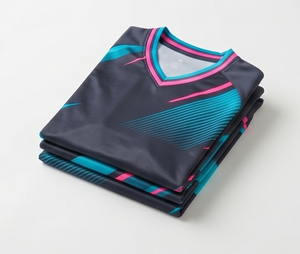 Conjunto de Camiseta de Fútbol para Hombre, Cuello en V, Manga Corta, Estampado Geométrico, Poliéster que Absorbe la Humedad, Ajuste Atlético, para Todas las Temporadas - Product Image 4