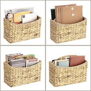 Panier de rangement en jacinthe d'eau tressé à la main avec poignée pour bureau et décoration intérieure, vente en gros, OEM ODM - Product Image 6