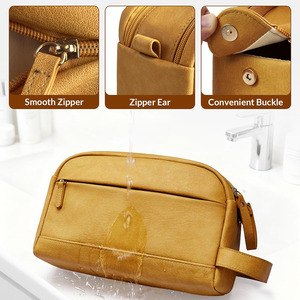 Genuine leather toiletry <b>bag</b> travel <b>wash</b> case providing organization for toiletries and cosmetics for sale in reasonable price - Product Image 6