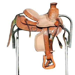 Arzón de cuero estilo Western con diseño floral, hecho a mano, con estructura de fibra de vidrio, herrajes de acero inoxidable, hecho a medida, ASHMIRA EQUESTRIAN - Product Image 1