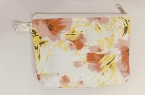 Bolsa de cosméticos de lona con estampado floral, bolsa de maquillaje con cremallera, organizador de artículos de tocador de viaje con logotipo personalizado, bolso de mano portátil para mujer al por mayor - Product Image 3