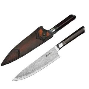 Couteau de chef en acier damas forgé à la main avec manche en bois de Pakka, lame tranchante pour une utilisation quotidienne en cuisine, respectueux de l'environnement - Product Image 1