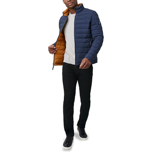 New Wholesale Custom Logo Plain up Collar Black Zipper Puffer Men's Jacket Winter Outdoor Jacket Extreme <b>Warm</b> In Winter - Product Image 2