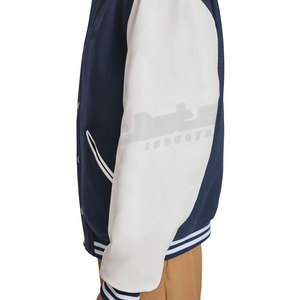 Veste de style universitaire en cuir personnalisée de qualité supérieure avec manches en cuir, corps en laine chaude et coutures durables - Product Image 4