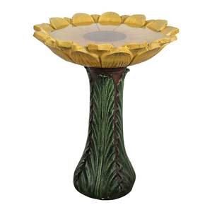 Piedistallo moderno elegante da 24.4 pollici per giardino giardino esterno girasole bagno di uccelli con fibra di cemento armato per il prato in giardino - Product Image 6