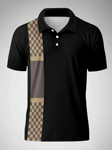 Men's Quick-Drying Polo Shirt Breathable Mesh Collar Polo Stitched Short-Sleeve Polo Premium High-quality Men's Polo Comfort - Product Image 2