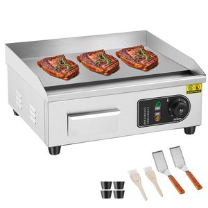1700W Commercial Electric <b>Griddle</b> Stainless Steel Countertop <b>Flat</b> <b>Top</b> Grill Adjustable Temp 17.72 X 11.81 X 0.39in 122-572 F - Product Image 3