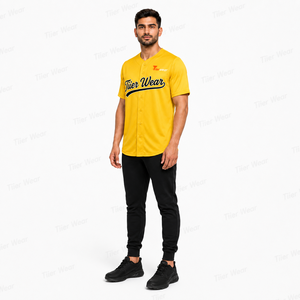 Maillot de baseball pour hommes, équipe de lycée, tissu sportif respirant facile d'entretien, manches courtes, uniforme d'équipe scolaire - Product Image 2