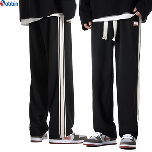 Men Trouser Comfortable Men's <b>Black</b> Sweatpants With Side Stripe Elastic Waist Drawstring Casual <b>Pants</b> Autumn Knitted Cotton - Product Image 6