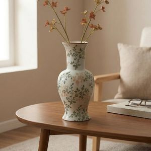 Vase en céramique artisanal de haute qualité à motif floral Wabi-Sabi, style vintage, prix d'usine, vase en grès pour table ByUO - Product Image 4