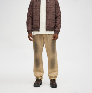 กางเกงยีนส์ทรงหลวมสไตล์วินเทจสำหรับผู้ชาย รุ่นสั่งทำพิเศษสำหรับฤดูใบไม้ผลิ ผ้ายีนส์ฟอกสีซีด - Product Image 1