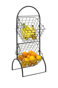 Nuevo Diseño: Cesta de Frutas de Dos Niveles de Metal Negro con Soporte de Alambre para Encimera y Organizador de Almacenamiento - Product Image 5
