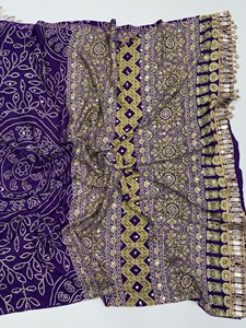 Mirror Luxe Party Wear <b>Saree</b> Pure Satin Silk Printed Mirror Work <b>Saree</b> with Rich Pallu & Designer Mirror Lace Border - Product Image 6