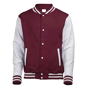 Manufacturer's High Quality Custom Winter Baseball Letterman Varsity Jacket <b>Men</b> Casual Stand Chenille Embroidery Leather Front - Product Image 2