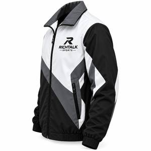 Unisex Sporty Windproof <b>Racer</b> <b>Jacket</b> Color Blocking Zipper Front Stand Collar Polyester Winter Style Embroidery Streetwear - Product Image 3