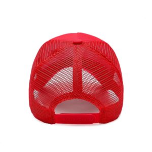 Structured Plain Design Adjustable Size 5 Panel High Crown Mesh Back Trucker <b>Hat</b> - Product Image 3