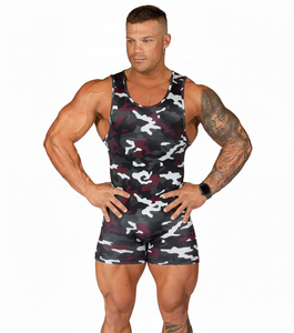 Maillots de lutte à prix abordable, faible MOQ, design camouflage MMA Powerlifting, maillot de compression unisexe adulte léger et à séchage rapide - Product Image 3