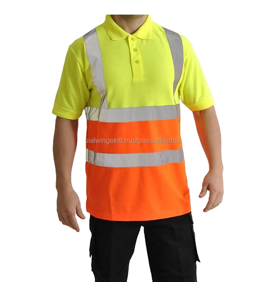 Sialwings la migliore vendita di polo di sicurezza ad alta visibilità all'ingrosso abbigliamento da lavoro uniforme camicia da lavoro ad alta visibilità con logo ricamato