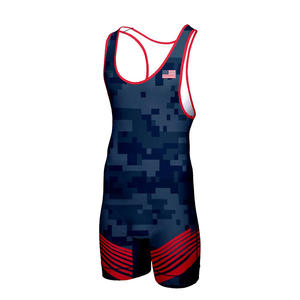 Custom Sublimated Wrestling Singlet Quick Dry Stretch Martial Arts <b>Bodysuit</b> Printed Gymnastics Sport Suit - Product Image 3