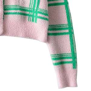 Cárdigan de Punto Corto para Mujer, Suéter de Invierno, Manga Larga, Cuello Redondo, Botones al Frente, Ligero, Hecho a Medida, Transpirable, Top - Product Image 6