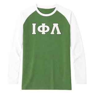 Chemise à manches longues raglan vert émeraude Iota Phi Lambda Sorority, manches blanches, vêtements à lettres grecques, haut décontracté pour femme, qualité supérieure - Product Image 5