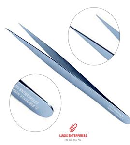 Forceps de précision en titane pour bijoutiers suisses, à pointes extra fines, droits, instrument chirurgical en acier inoxydable, forceps médicaux de précision - Product Image 1