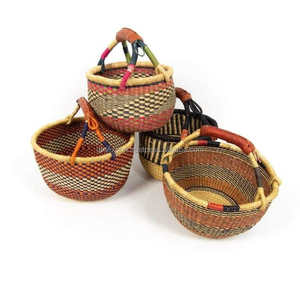 Cesta Bolga Ecológica de Comercio Justo, Cesta de Pasto Marino Hecha a Mano, Venta al por Mayor - Product Image 5