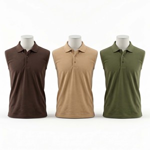 Camisas Polo sin Mangas para Hombre, Personalizadas al por Mayor, en Tonos Tierra, de Algodón Piqué, para Golf - Product Image 1
