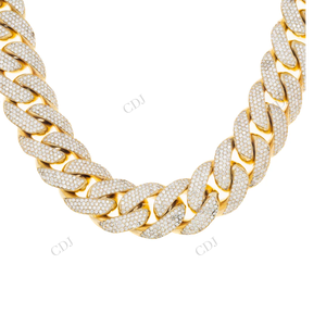 Cadena cubana de moissanita VVS de 25 mm y 24 pulgadas, chapada en plata de ley, súper brillante, estilo hip hop, joyería para hombre, venta al por mayor - Product Image 2