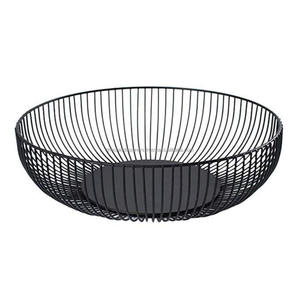 Panier à fruits de stockage domestique Enduit noir Panier de service à légumes de qualité durable Ustensiles de cuisine Excellent grand panier et support - Product Image 6