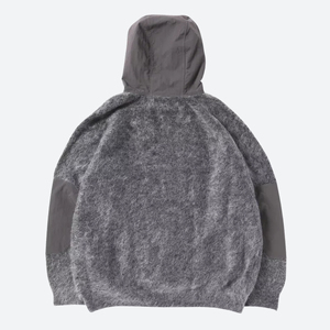 2026 Personnalisé OEM ODM Sweat à capuche en mohair tricoté à épaules tombantes, tricot jacquard, pulls d'hiver duveteux pour hommes, Sweat à capuche en mohair - Product Image 6