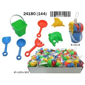 Set di giocattoli da spiaggia con secchio, paletta e stampo 47x13.5x32.5 cm per bambini, per giocare all'aperto - Product Image 1
